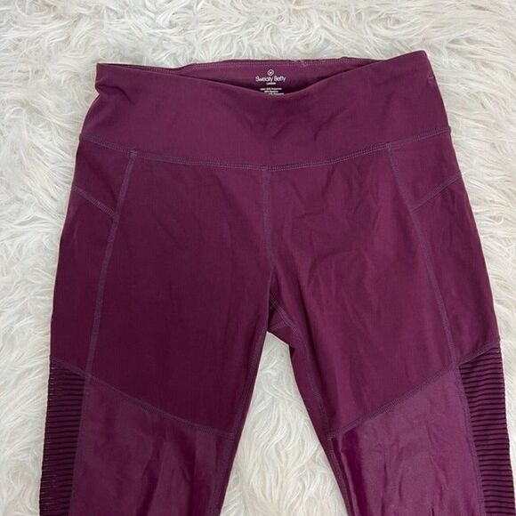 Sweaty Betty Womens Power 7/8 Mesh Workout Cropped Leggings Red Maroon Medium - Picture 8 of 12